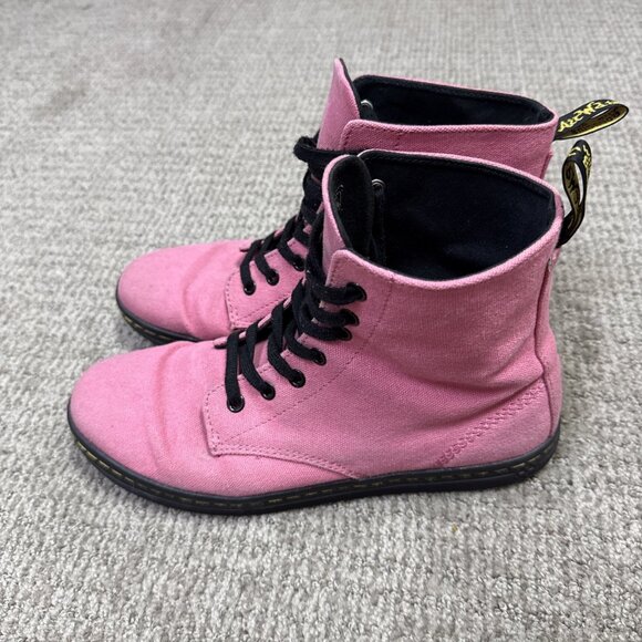 Dr. Martens Hackney Boots Pink Lace Up Women’s Size 9 - Picture 1 of 12